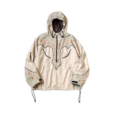 KAPITAL Poly Taffeta Cactus Flower Parker "Beige"