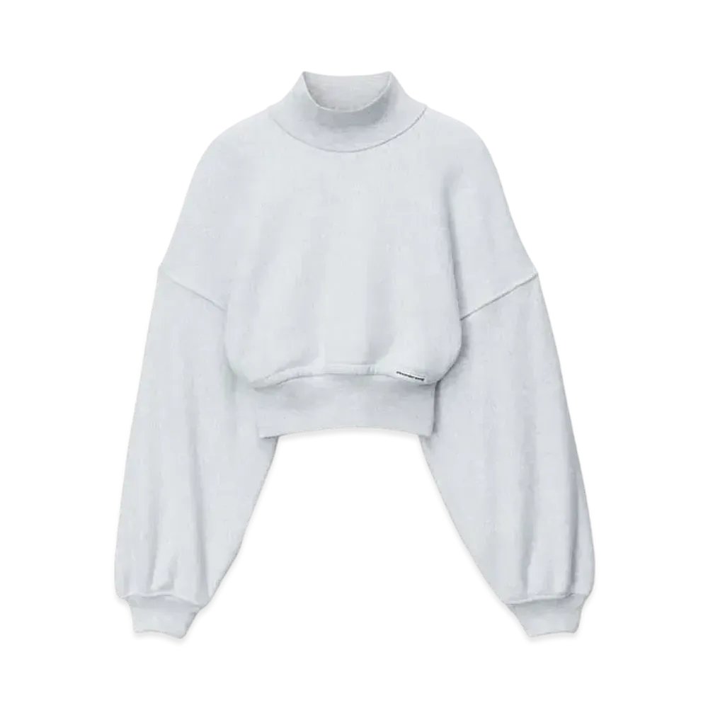 Alexander Wang Classic Terry Turtleneck Sweatshirt "Light Heather Gray"
