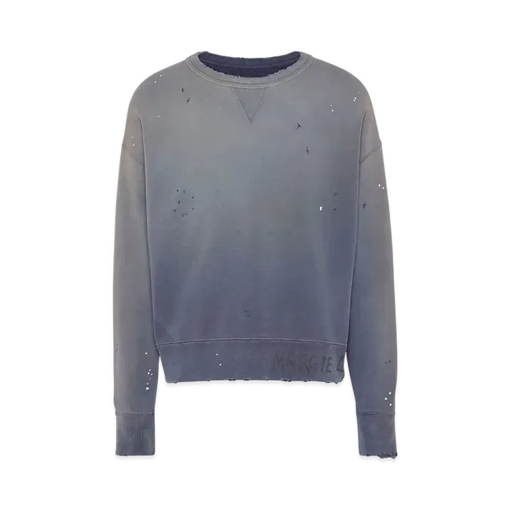Maison Margiela Men's Graffiti Logo Sweatshirt "Vintage Blue"