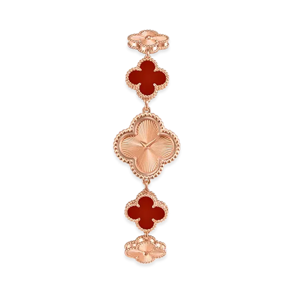 Van Cleef & Arpels Sweet Alhambra watch "18K Rose gold/Carnelian"