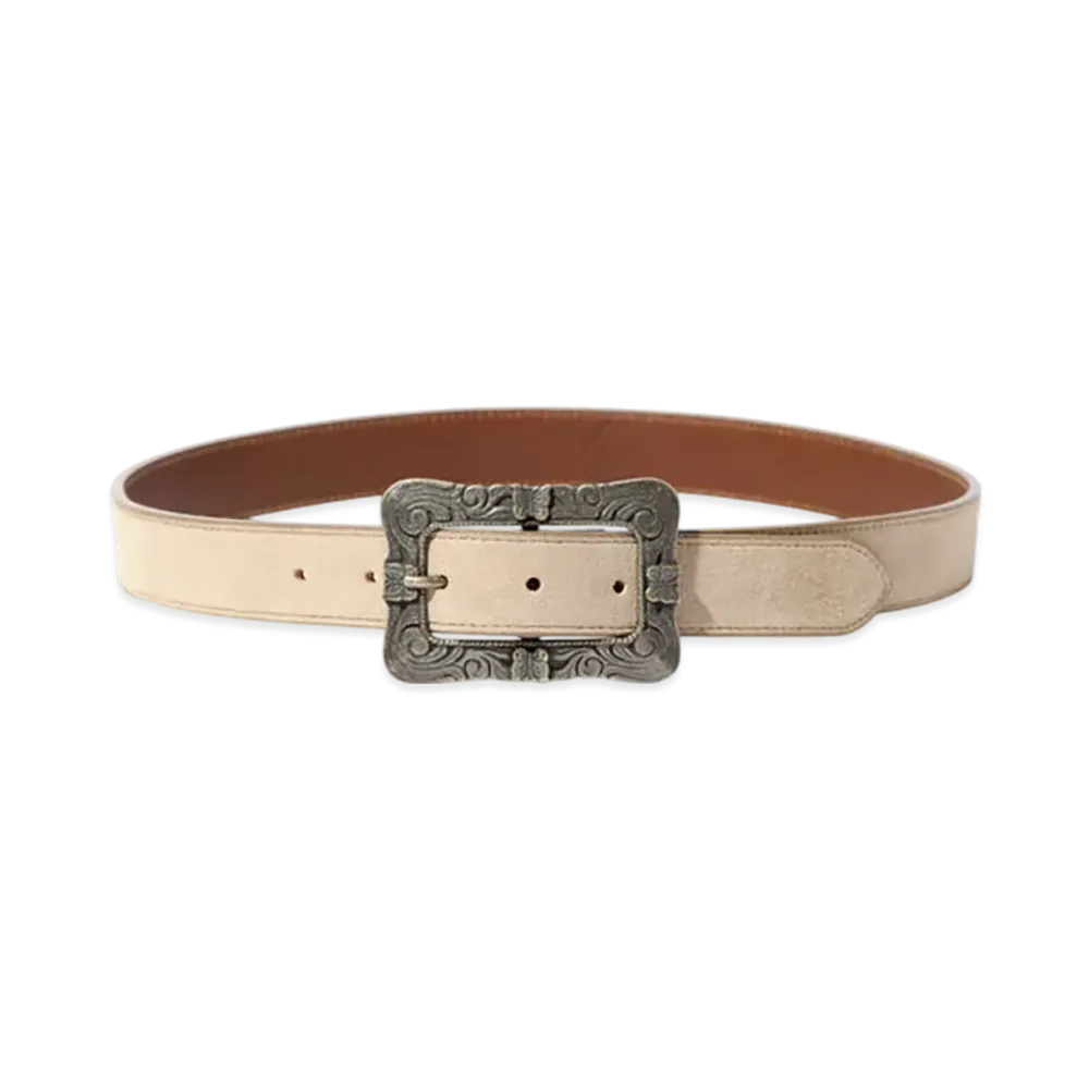 NEEDLES Papillon Square Buckle Belt - Suede "White"