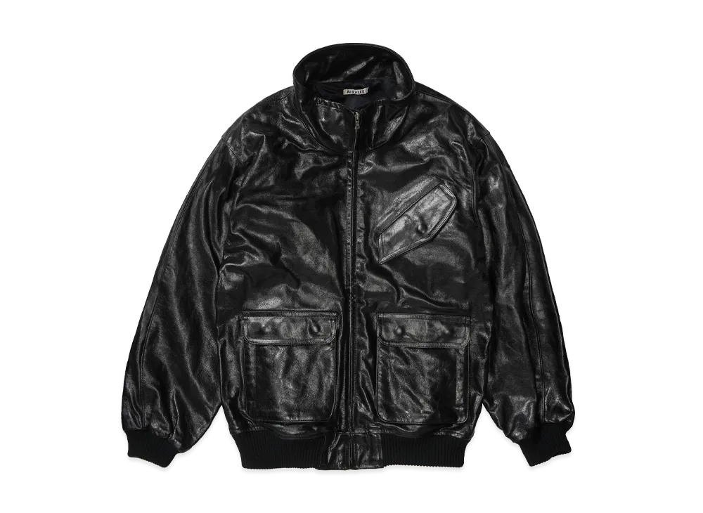 AURALEE Lamb Leather Zip Blouson "Black"