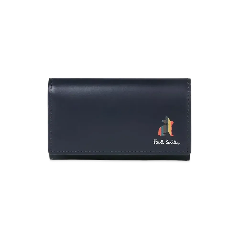 Paul Smith Marketry Bright Stripe Rabbit Key Case "Navy"