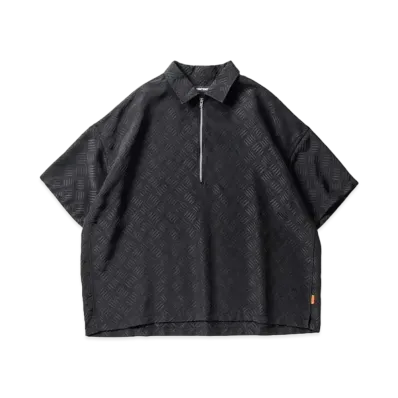 TIGHTBOOTH Checker Plate Half Zip Shirt "Black"