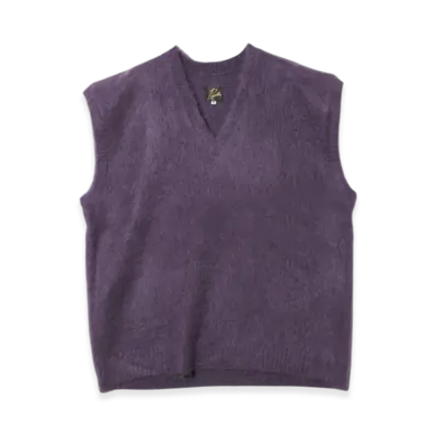 NEEDLES Mohair Knit Vest - Solid "Purple"