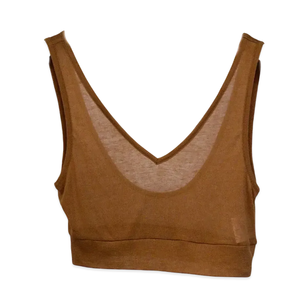 Ernie Palo Sheer rib Bralette "Camel"