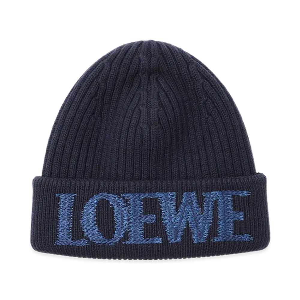 LOEWE Blurred LOEWE Beanie "Navy Blue"
