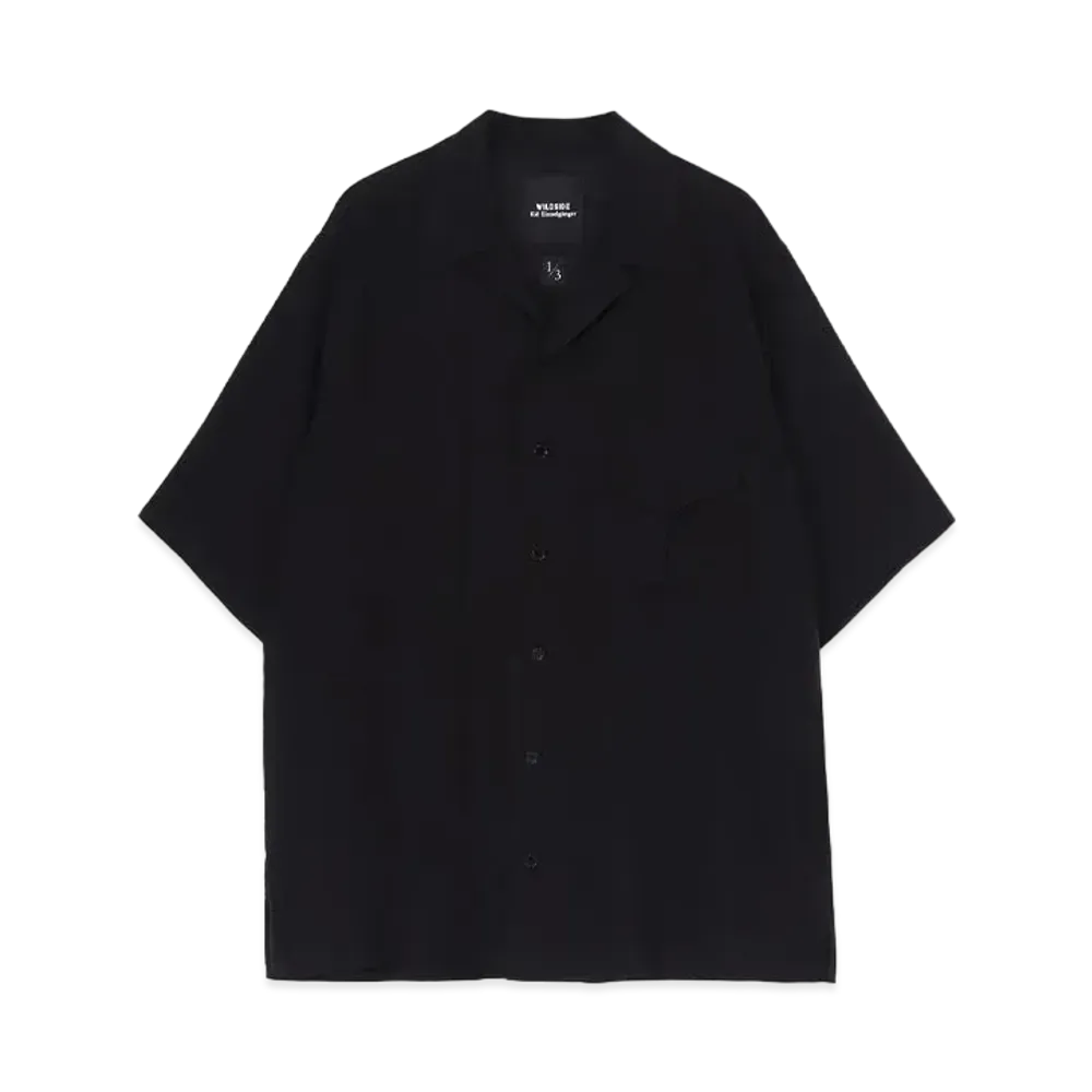 WILDSIDE Yohji Yamamoto x Kie Einzelganger Open Collar Short Sleeve Shirt "Black"