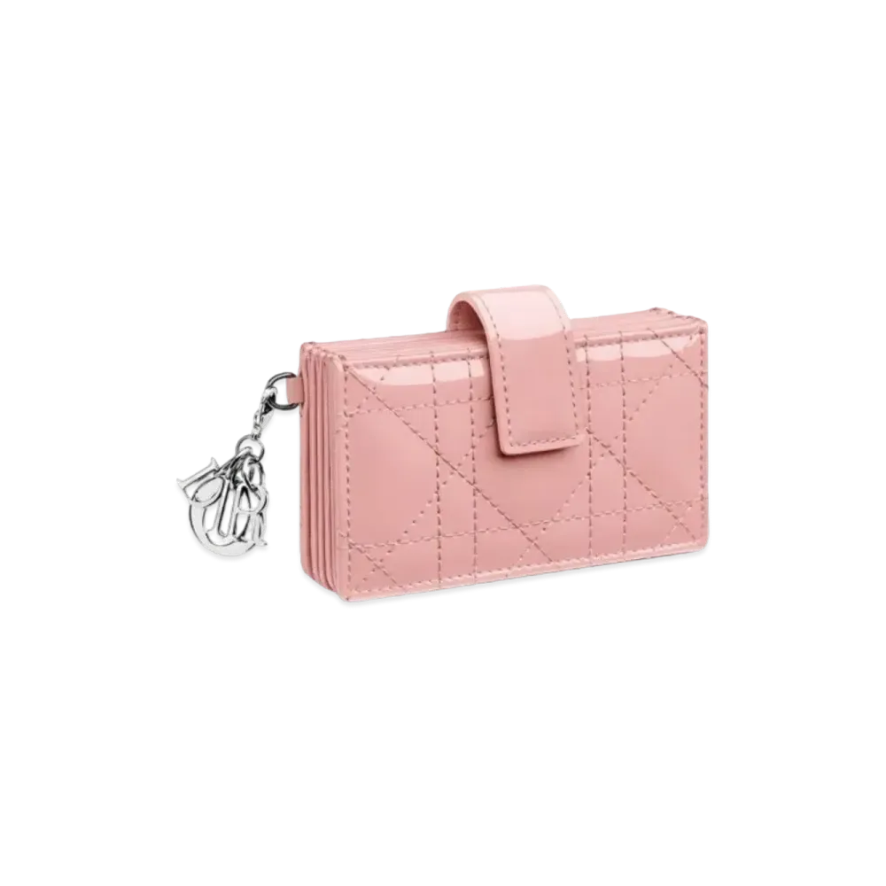 Dior Patent Carflight Card Holder "Light Pink"