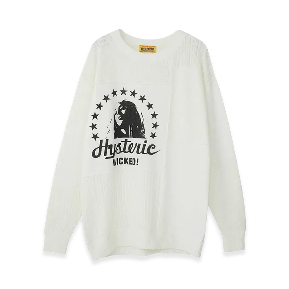 HYSTERIC GLAMOUR Woman Star Pullover "White"