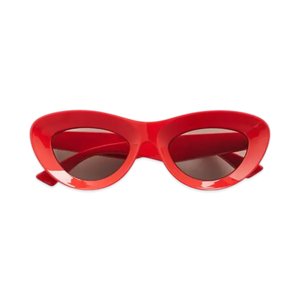 Bottega Veneta Sharp Cat Eye Sunglasses "Red/Gray"