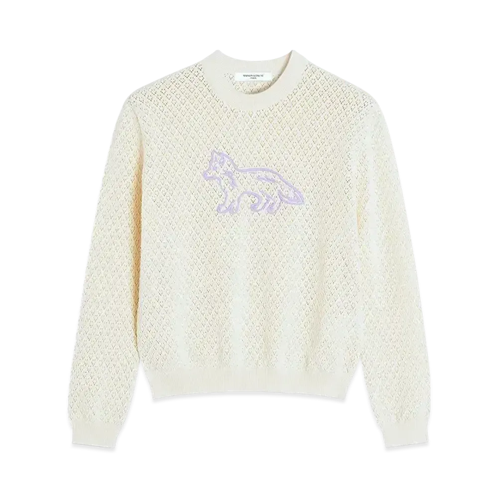 Maison Kitsune Baby Fox Embroidery Lace Jumper "Rich Vanilla"