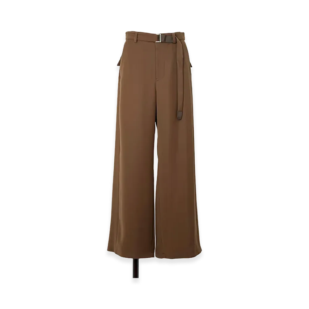 sacai Women's Crepe Back Satin Pants "Brown"