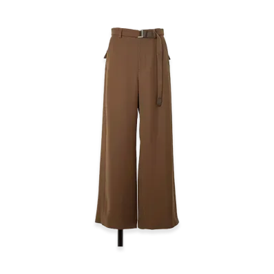 sacai Women's Crepe Back Satin Pants "Brown"