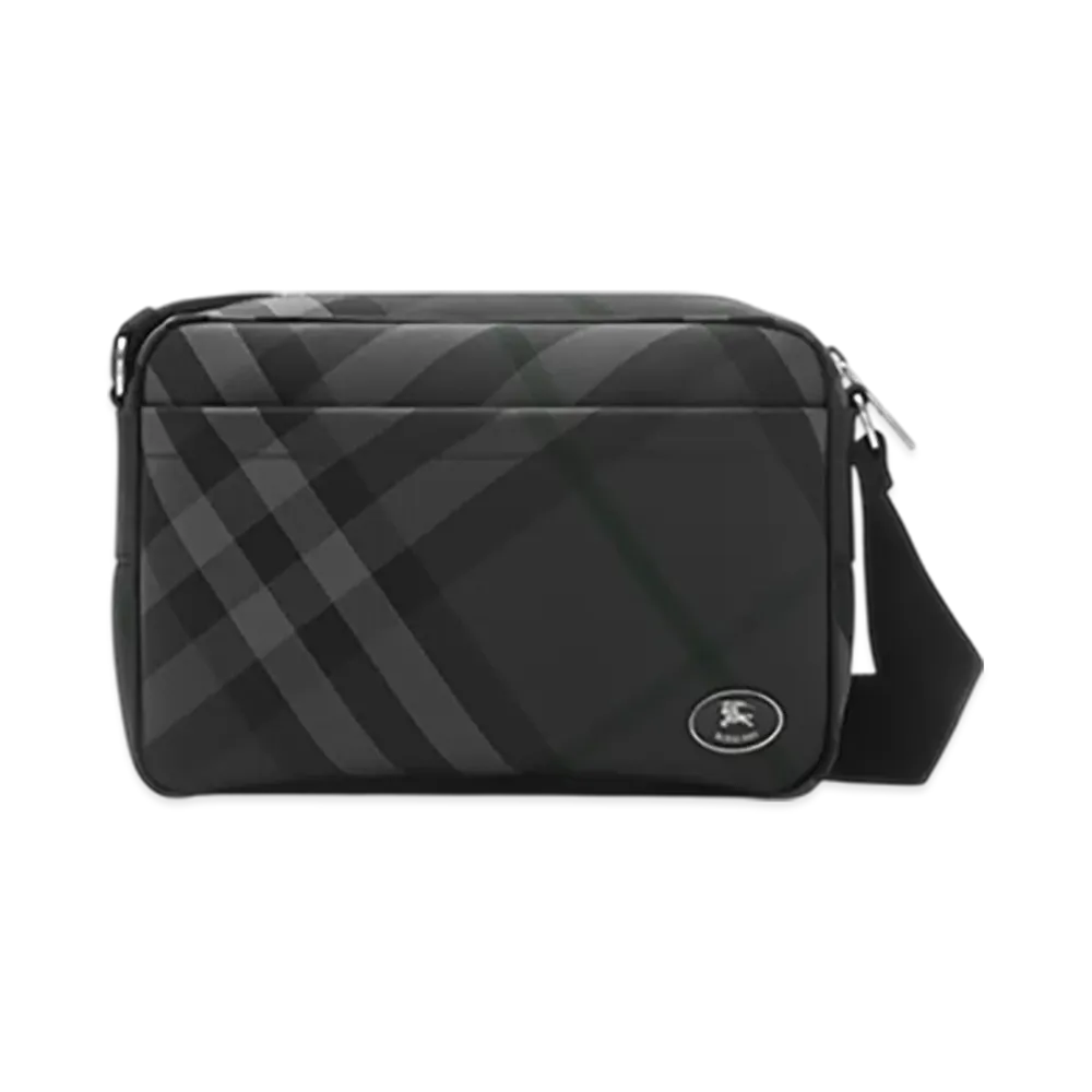 Burberry Slim Grid Crossbody Bag "Charcoal"