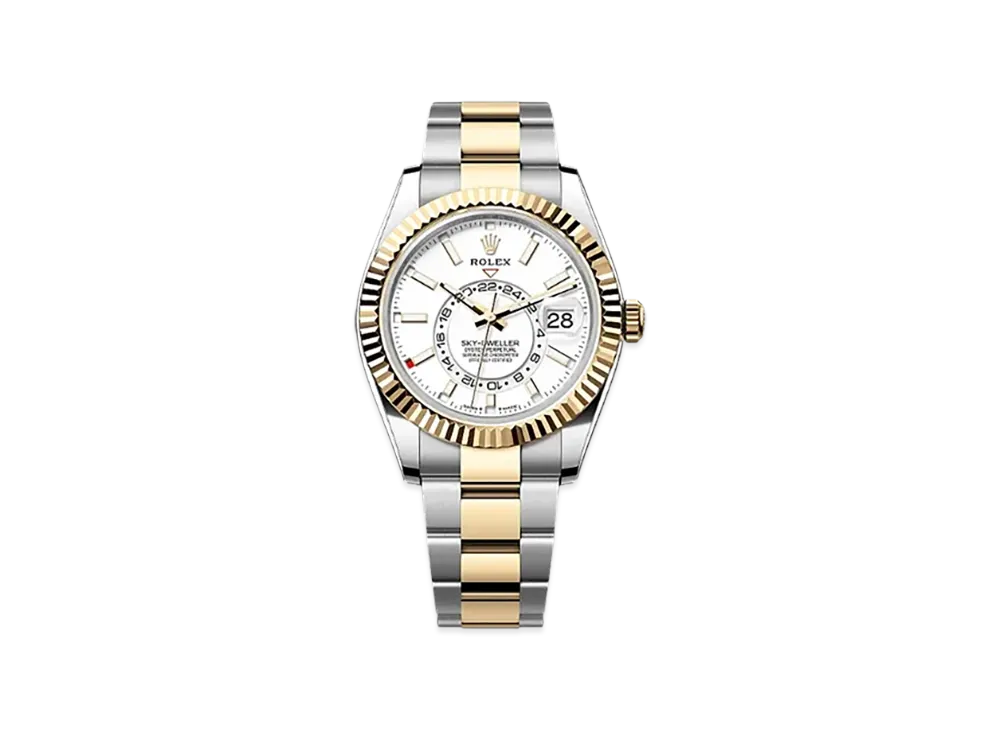ROLEX Sky-Dweller 42mm Oystersteel & Yellow Gold 336933 "Intense White"