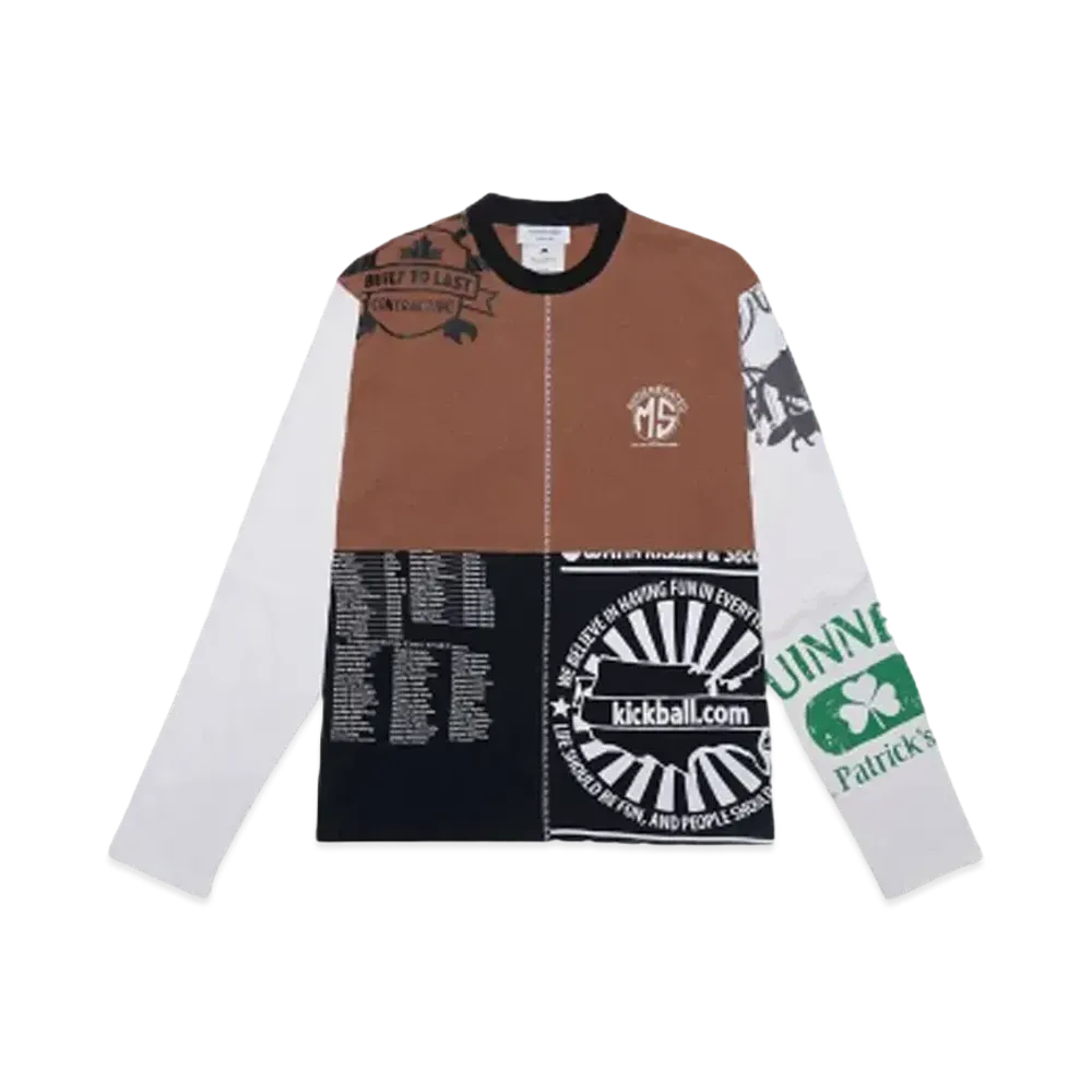 Marine Serre REGENERATED GRAPHIC T-SHIRT PATCHWORK T-SHIRT "BROWN"