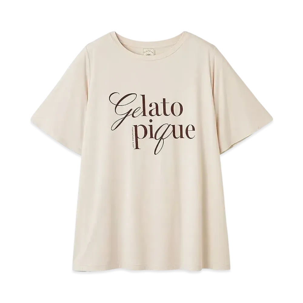 GELATO PIQUE Cool Feeling To The Touch Rayon Logo T-Shirt "Beige"