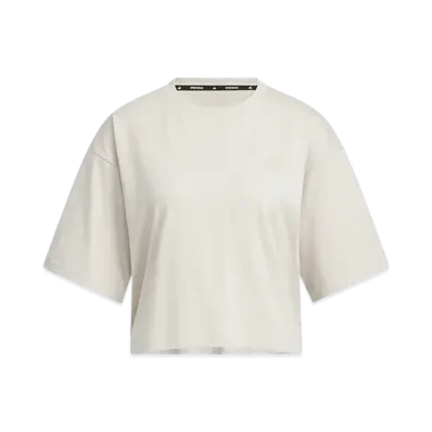 adidas Layered Loose Fit Short Sleeve Cotton T-shirt "Beige/White"