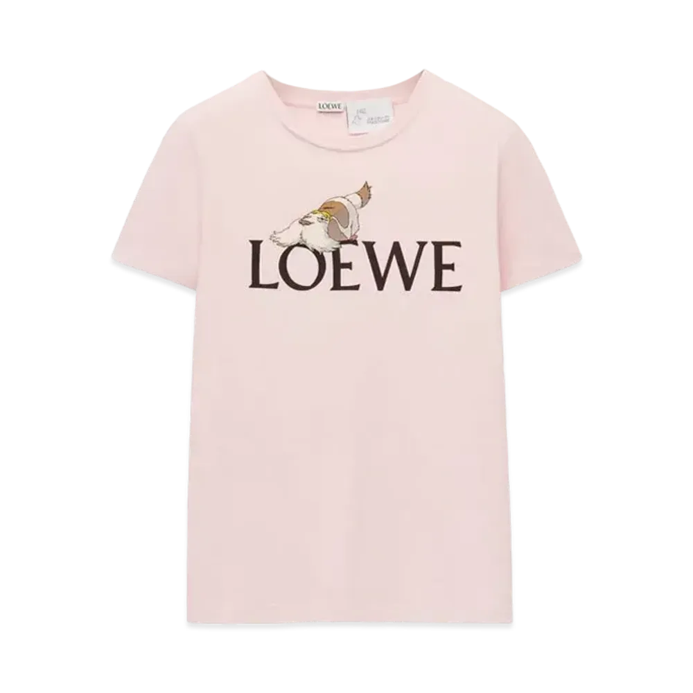 LOEWE x Howl's Moving Castle Heen Loewe T-shirt In Cotton "Chalk"