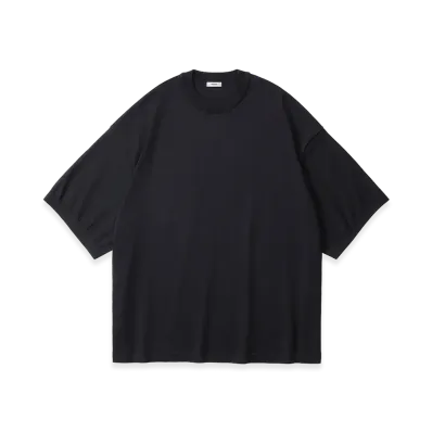 everyone Cotton Silk High Gauge Knit Short Sleeve Tee Shirt "Black"