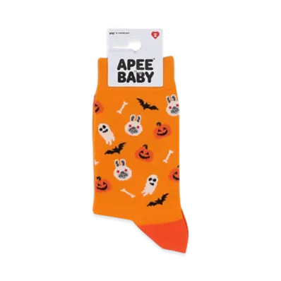 A BATHING APE APEE Baby Doppy & Baby Core Halloween Monogram Socks "Orange"