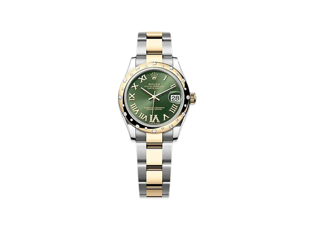 ROLEX Datejust 31mm Oystersteel & Yellow Gold Diamond 278343RBR "Olive Green"