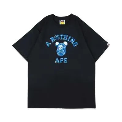 Bearbrick BAPE COLLEGE 2021 T-Shrit "Black"