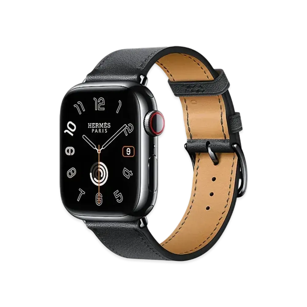 Apple Watch x Hermes Series 9 (GPS + Cellular Model) Space Black 41mm and Single Tour "Black"