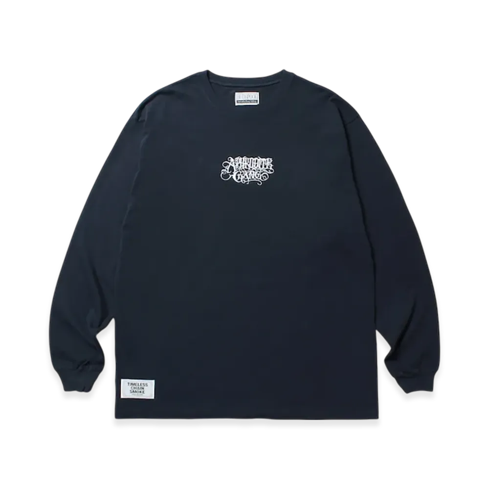 APHRODITEGANG Classic Logo Embroidery L/S Tee "Navy/White"