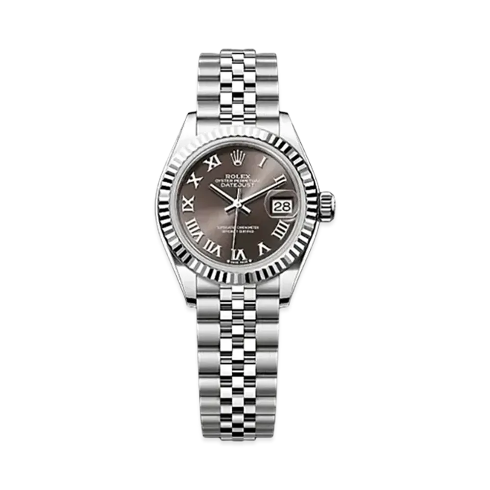 ROLEX Lady-Datejust Oystersteel & White Gold "Brown"