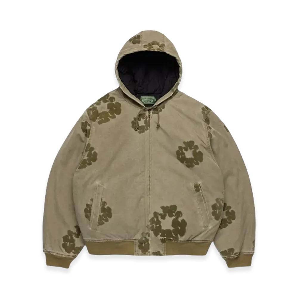 DENIM TEARS Cotton Wreath Flocked Zip Jacket "Green"