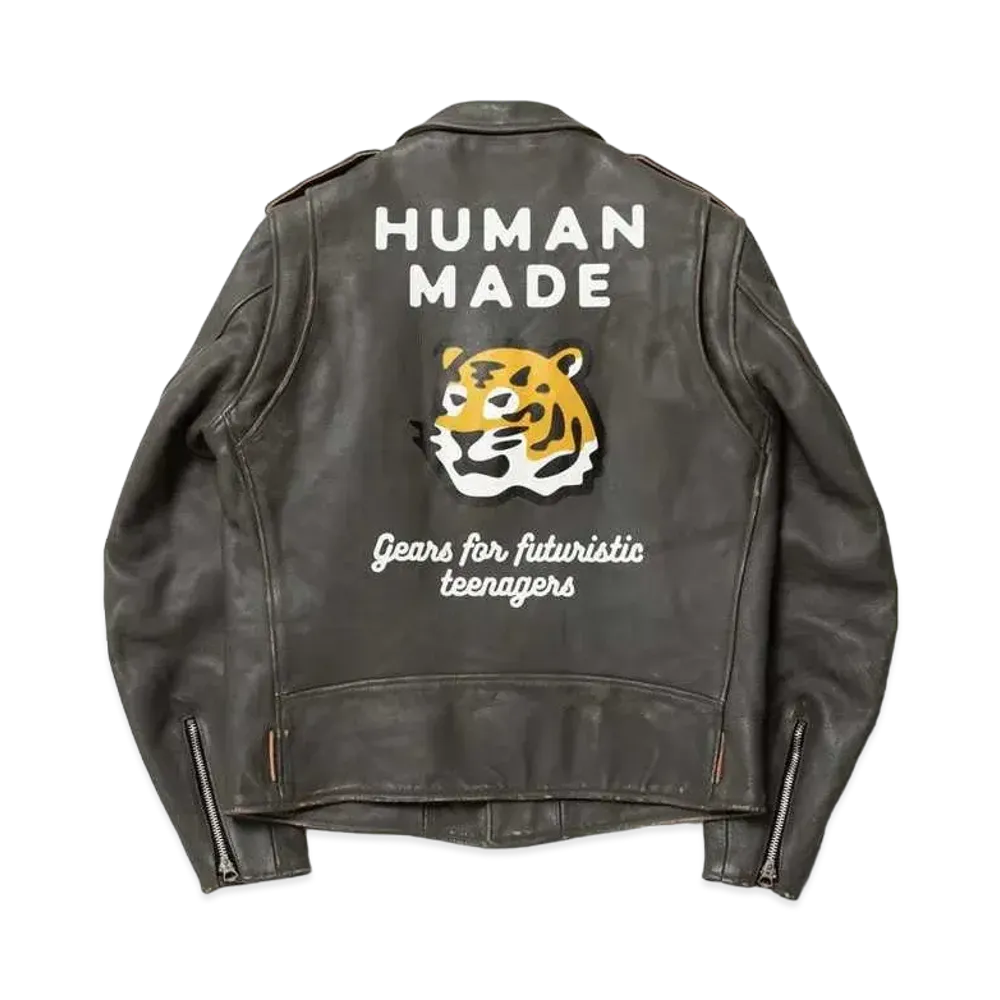 HUMAN MADE LEATHER RIDERS JACKET "Grey"
