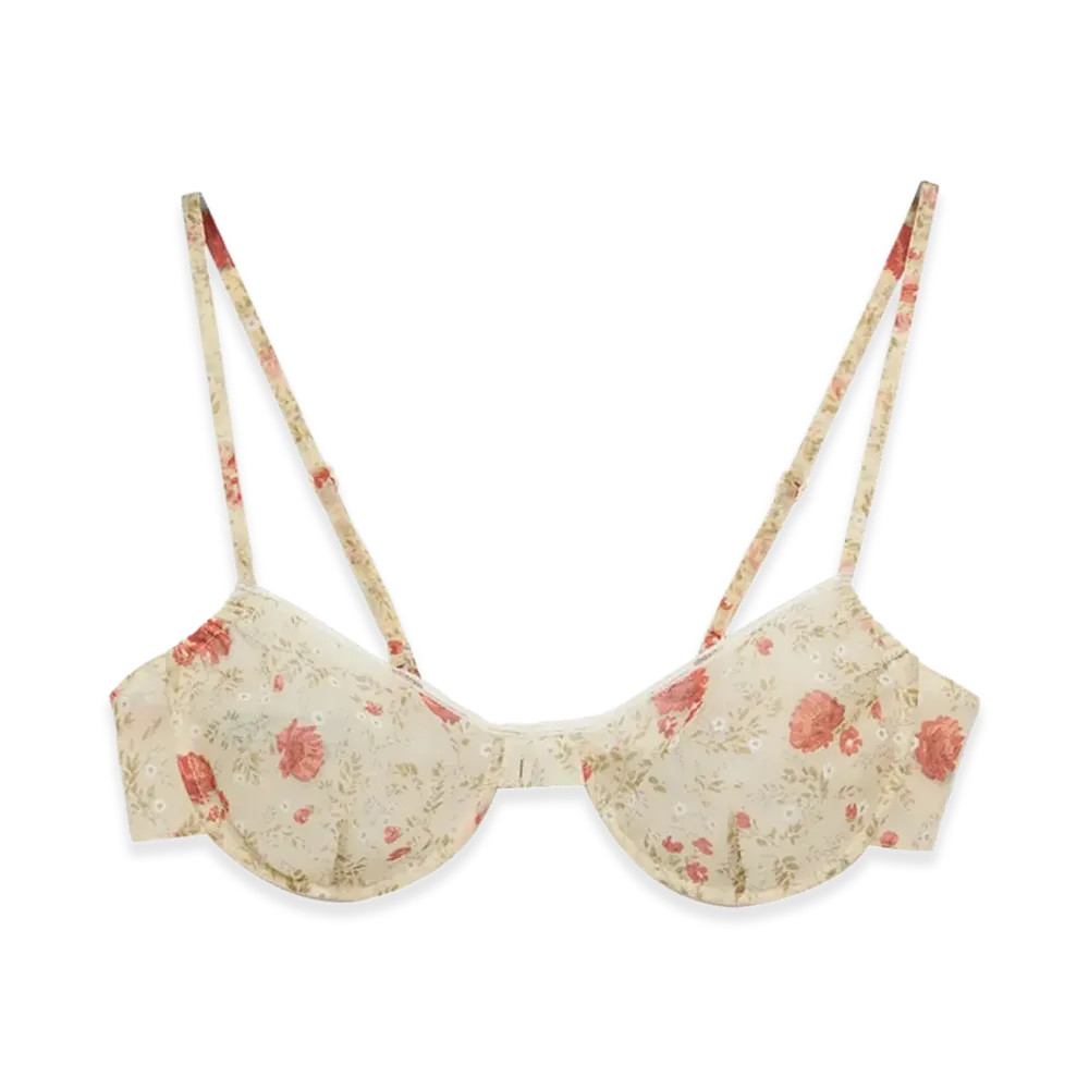 PRADA Women's Printed Nylonette Crop-Top "Red"