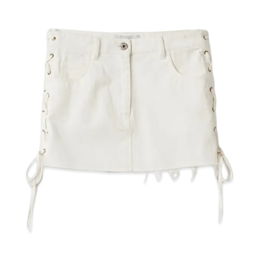 MIU MIU Women's Denim Miniskirt "White"