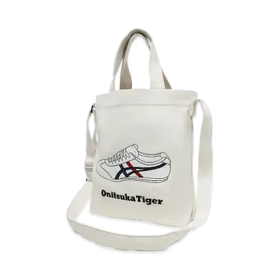 Onitsuka Tiger Canvas Shoulder Bag "White/White"