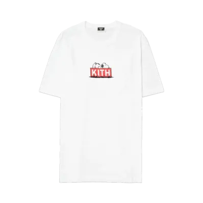 Kith x Peanuts Doghouse Classic Logo Tee "White"
