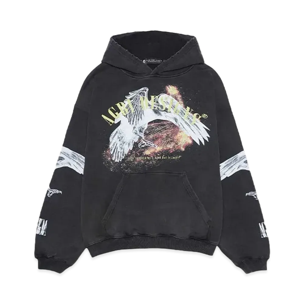 A GOOD BAD INFLUENCE FIRE BIRD HOODIE "BLACK"