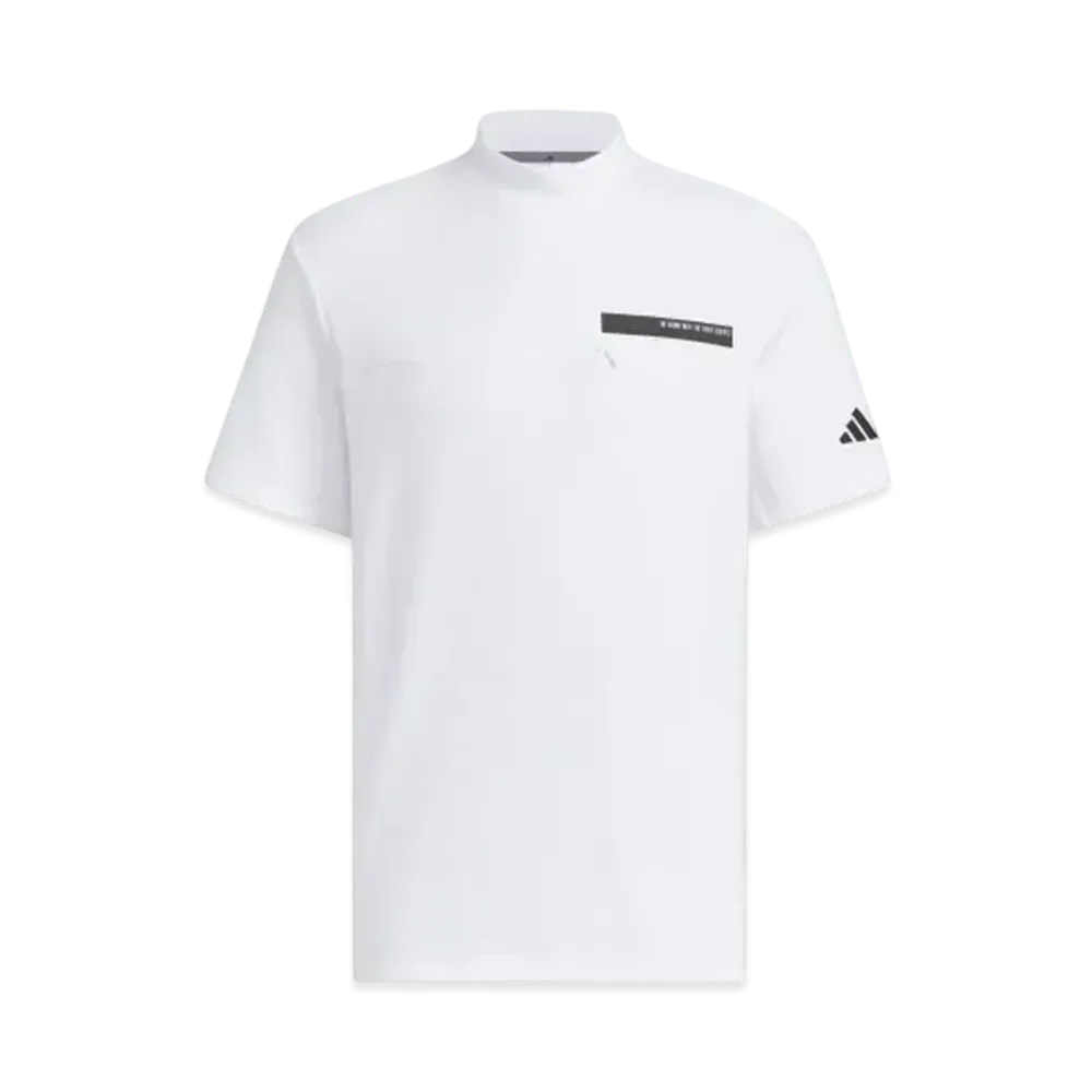 adidas Chest Pocket Mockneck Short Sleeve Shirt "White"