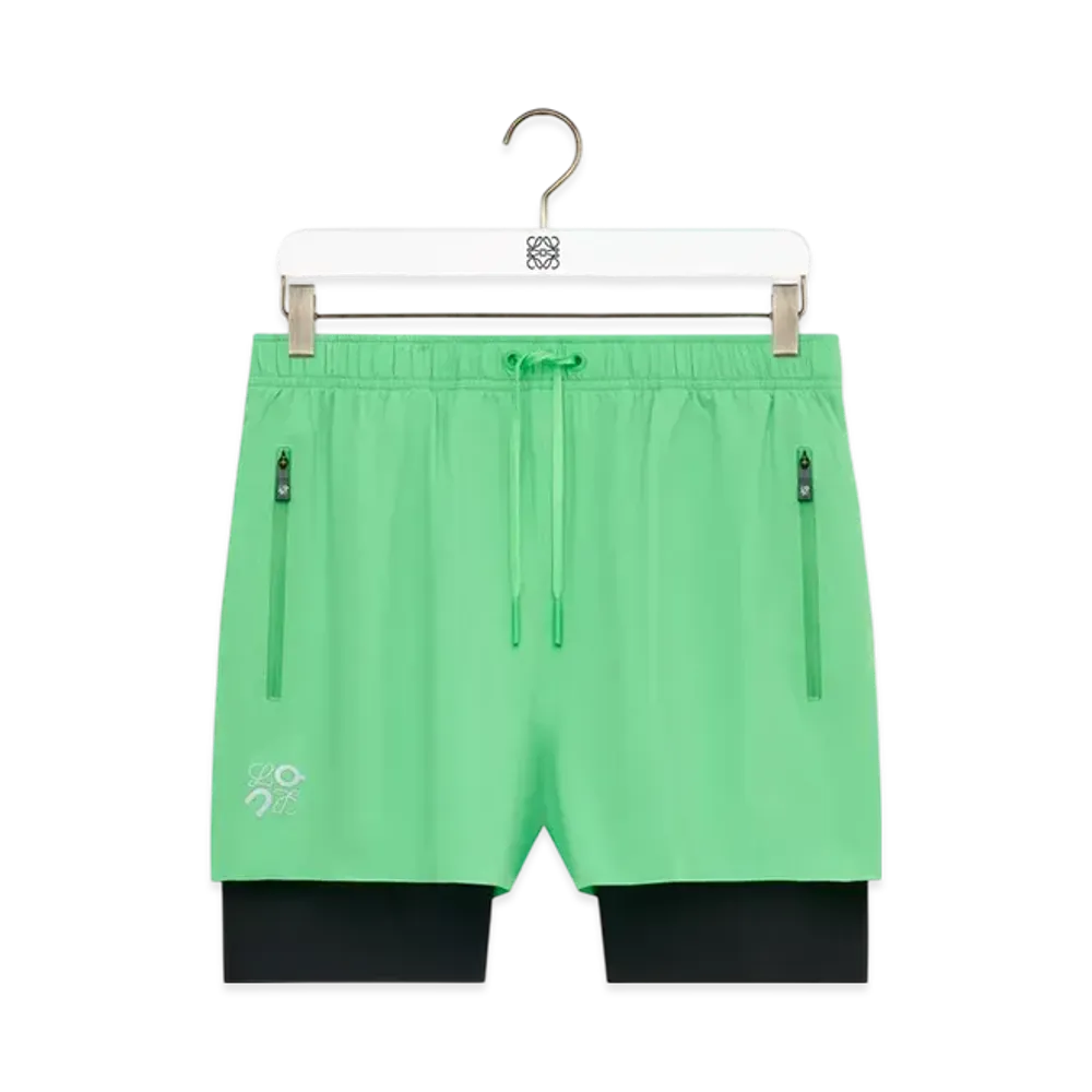 LOEWE x On Men's Performance Shorts in Technical Shell "Green"