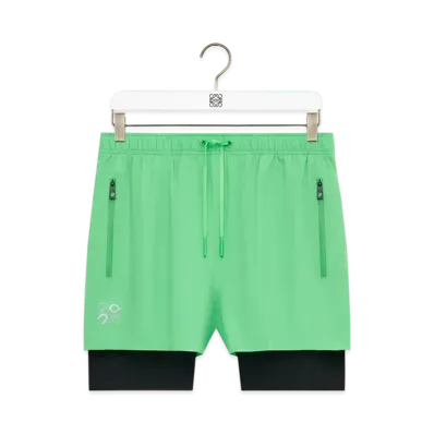 LOEWE x On Men's Performance Shorts in Technical Shell "Green"