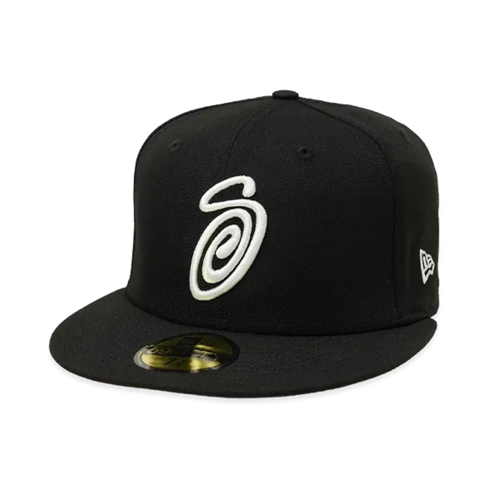 Stussy x NEW ERA 59Fifty Curly S "Black"