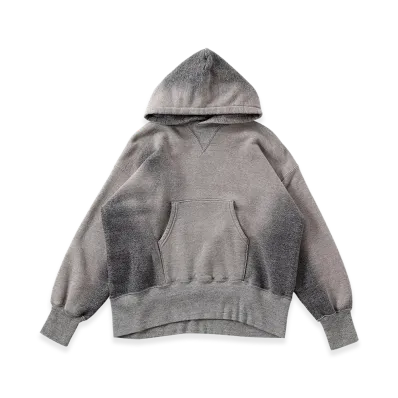 T.T Taiga Takahashi LOT.606 Hooded Shirt "Damaged Heather Gray"