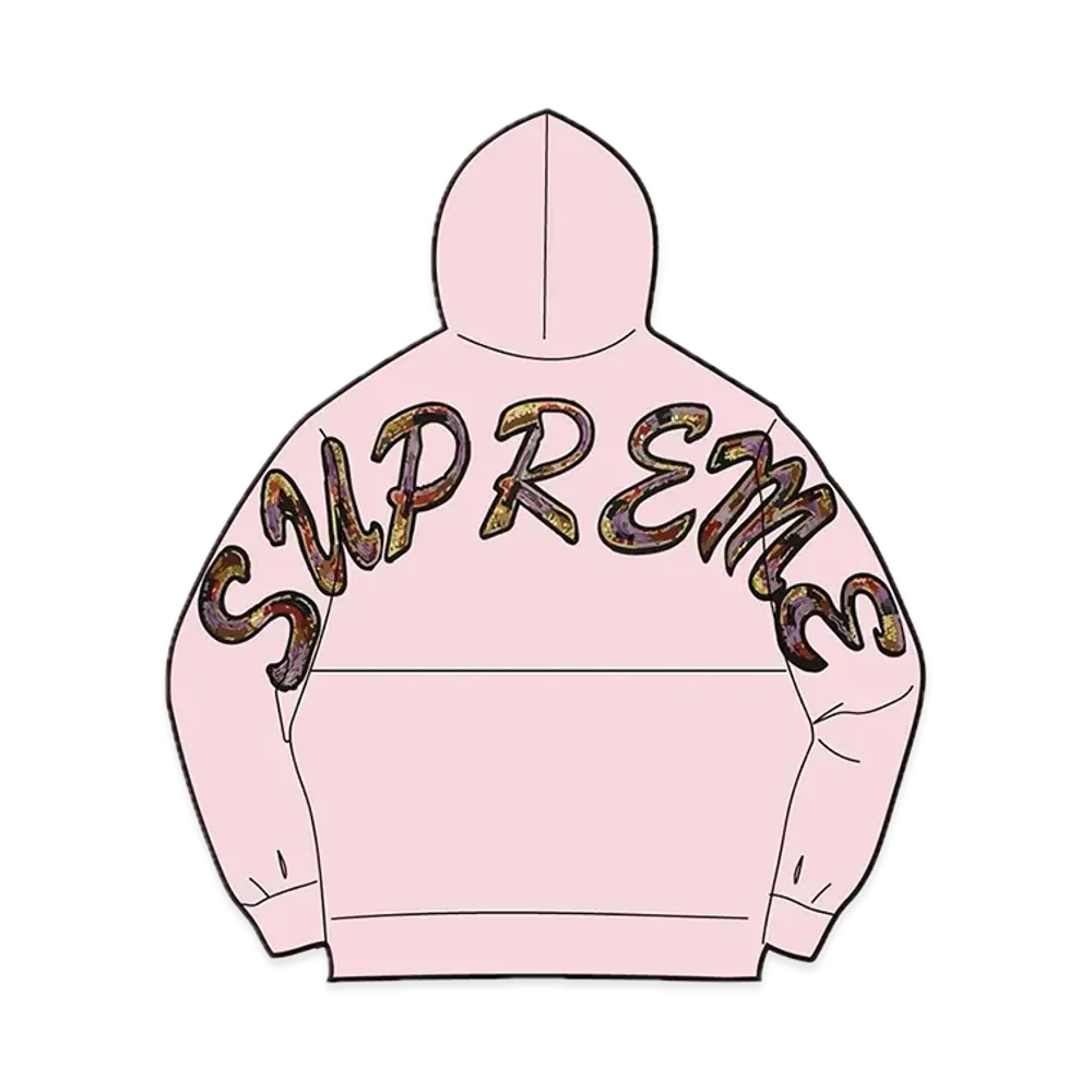 Supreme Beaded Hooded Sweatshirt "Light Pink"