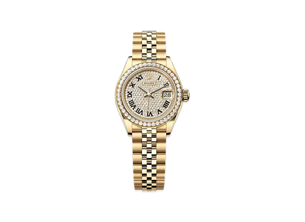 ROLEX Lady-Datejust 28mm Yellow Gold Diamond 279138RBR "Pave diamonds"