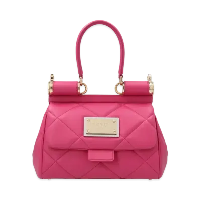Dolce&Gabbana Nine Tissy Bag Medium Matrasse Aria Calfskin "Fuchsia"