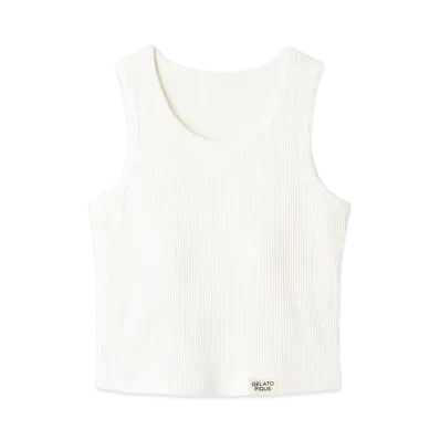 GELATO PIQUE Tank Top With Ribbed Cups "Off White"
