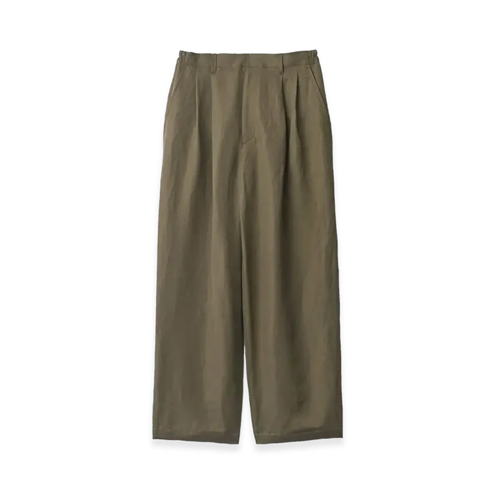 ssstein Silk Linen Twill Wide Easy Trousers "Khaki"
