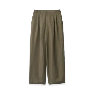 ssstein Silk Linen Twill Wide Easy Trousers "Khaki"