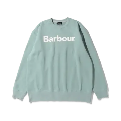 Barbour Front Logo Long Sleeve Crew Neck Sweat "Sax Blue"
